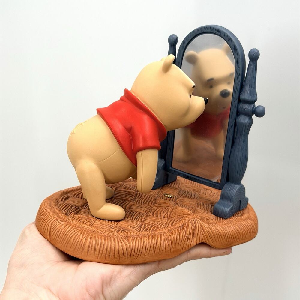 Disney Winnie the Pooh & Friends Winnie Looking in the Mirror Porcelain Figurine - Picture 3 of 8